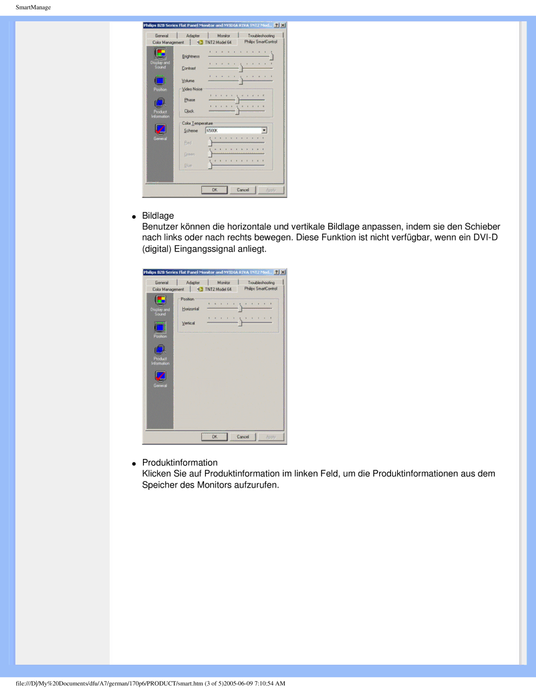 Philips 170p6 user manual SmartManage 