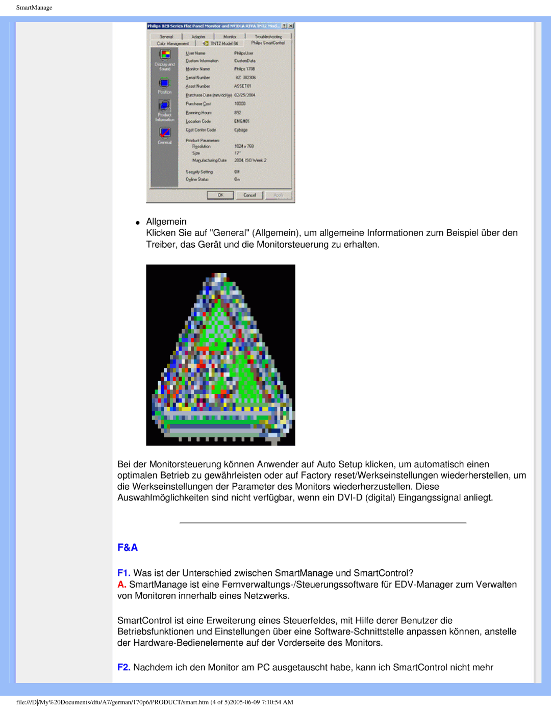 Philips 170p6 user manual SmartManage 