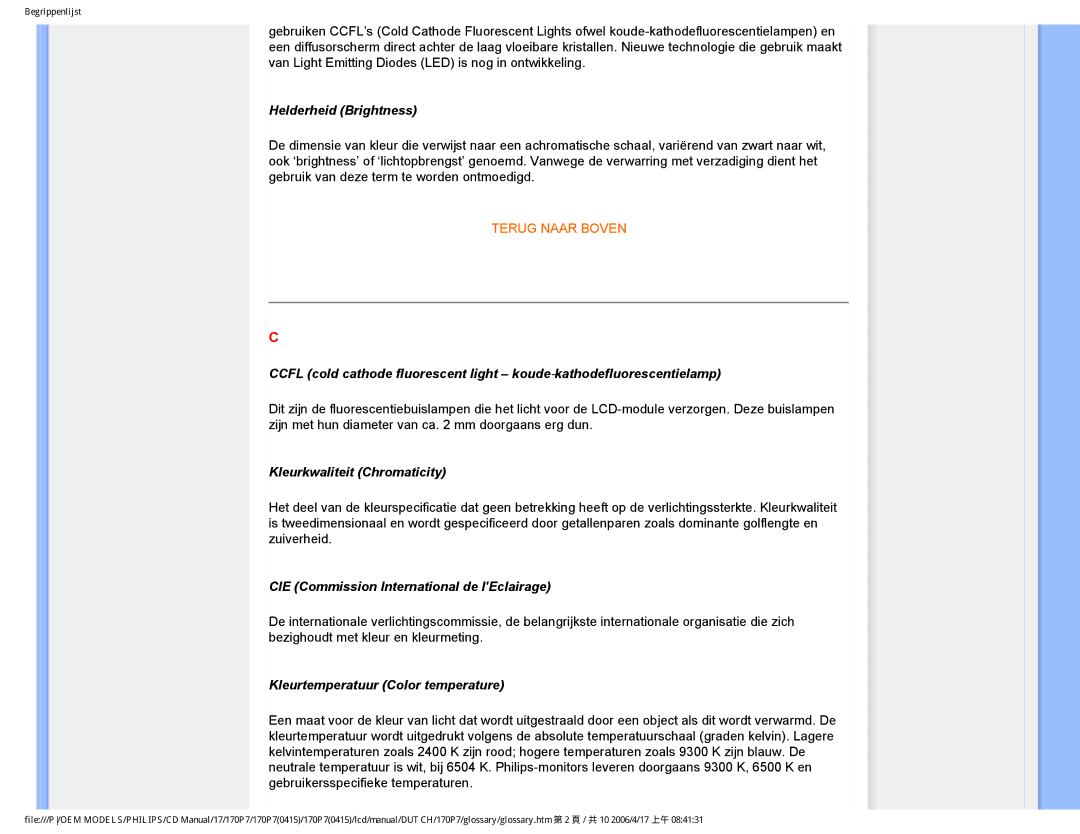 Philips 170P7 user manual Helderheid Brightness 