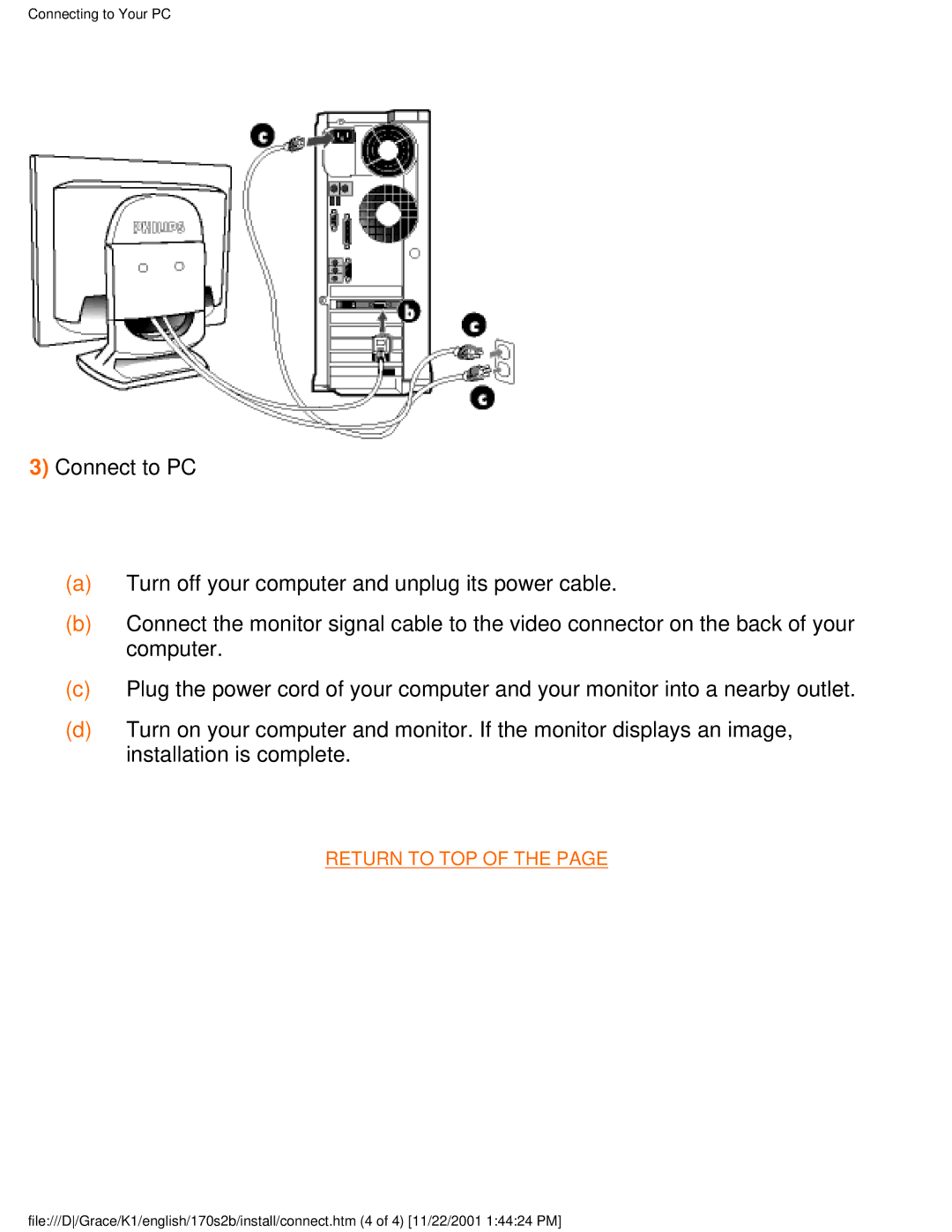 Philips 170S2B user manual Return to TOP 