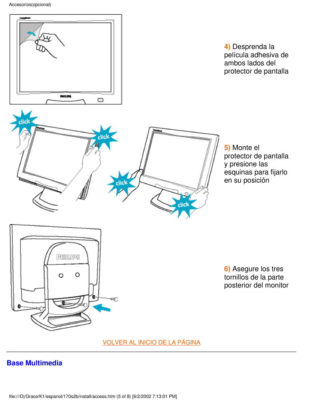 Philips 170S2B user manual Base Multimedia 