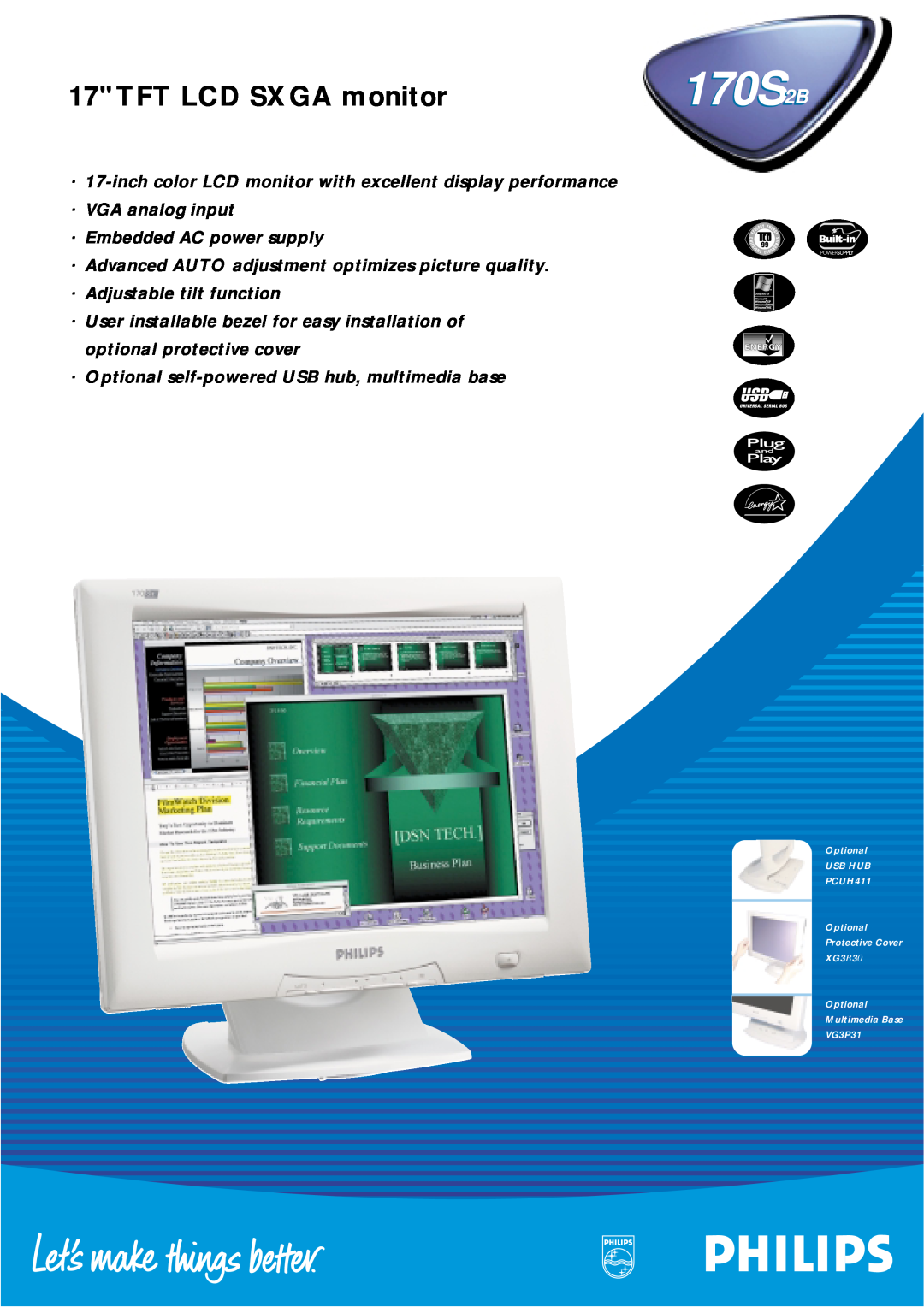 Philips 170S170S, 170S2B2B manual TFT LCD SXGA monitor 