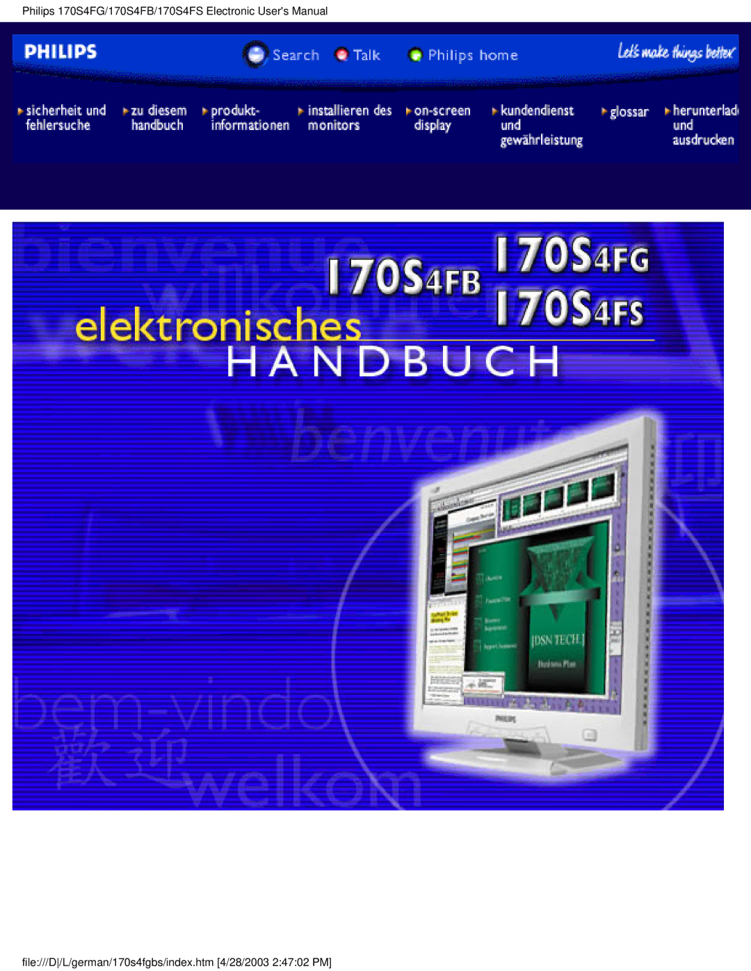 Philips 170S4FB, 170S4FS, 170S4FG user manual File///D/L/german/170s4fgbs/index.htm 4/28/2003 24702 PM 