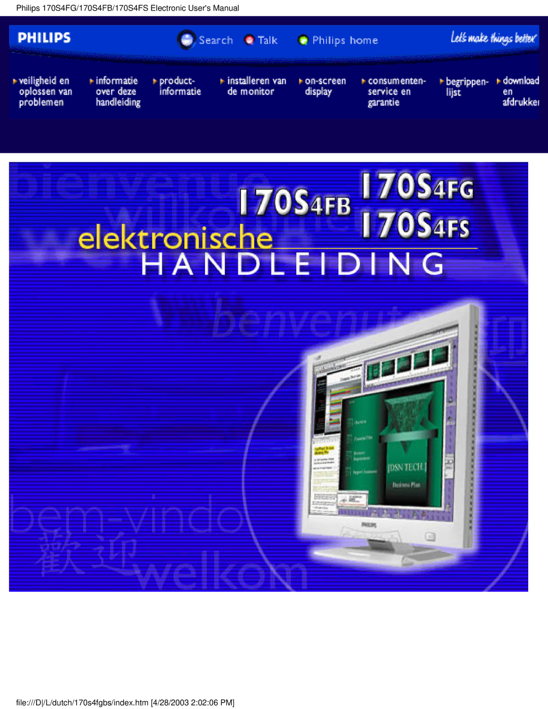 Philips 170S4FB, 170S4FS, 170S4FG user manual File///D/L/dutch/170s4fgbs/index.htm 4/28/2003 20206 PM 