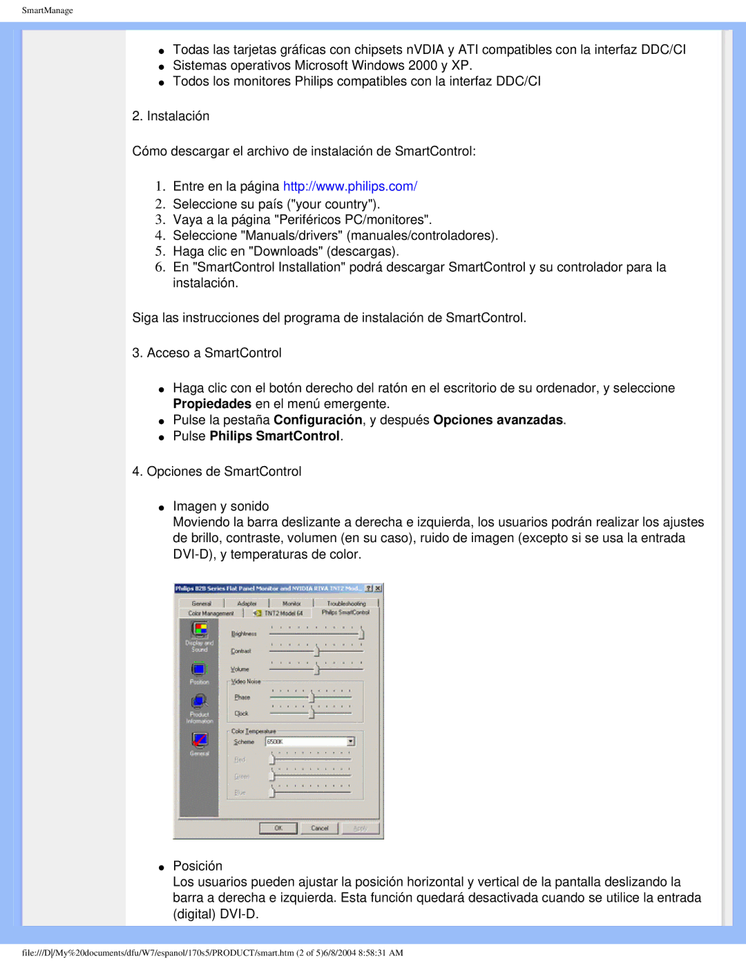 Philips 170S5 user manual SmartManage 