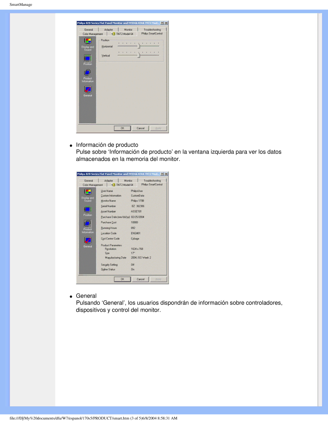 Philips 170S5 user manual SmartManage 