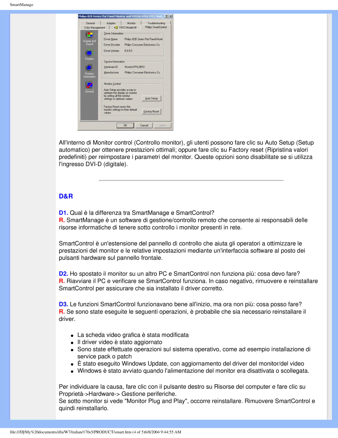 Philips 170S5 user manual SmartManage 