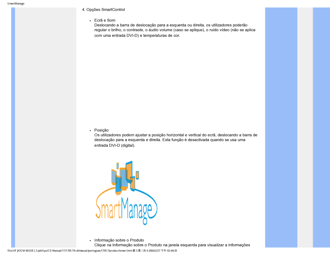 Philips 170S7 user manual SmartManage 