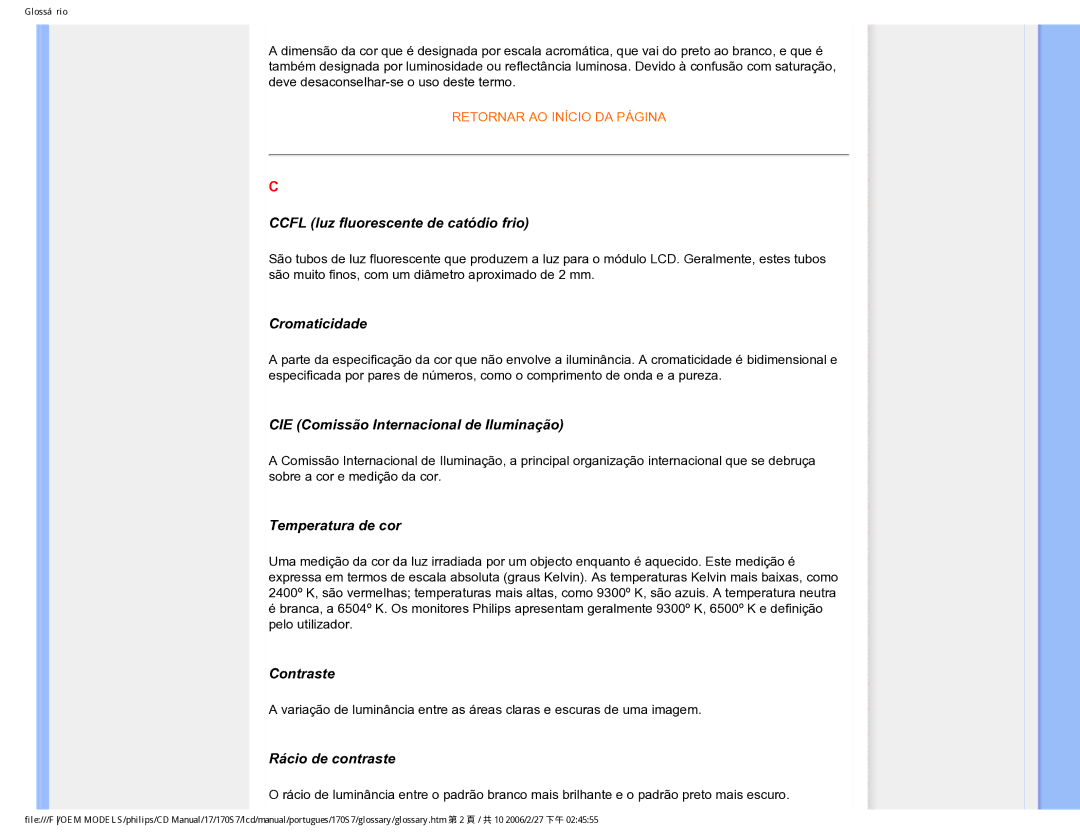 Philips 170S7 user manual Contraste 