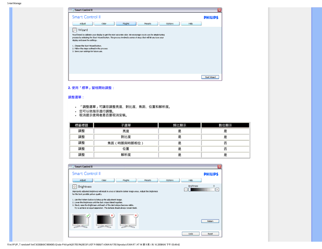 Philips 170S9 user manual 標籤標題 子選單 類比顯示 數位顯示 