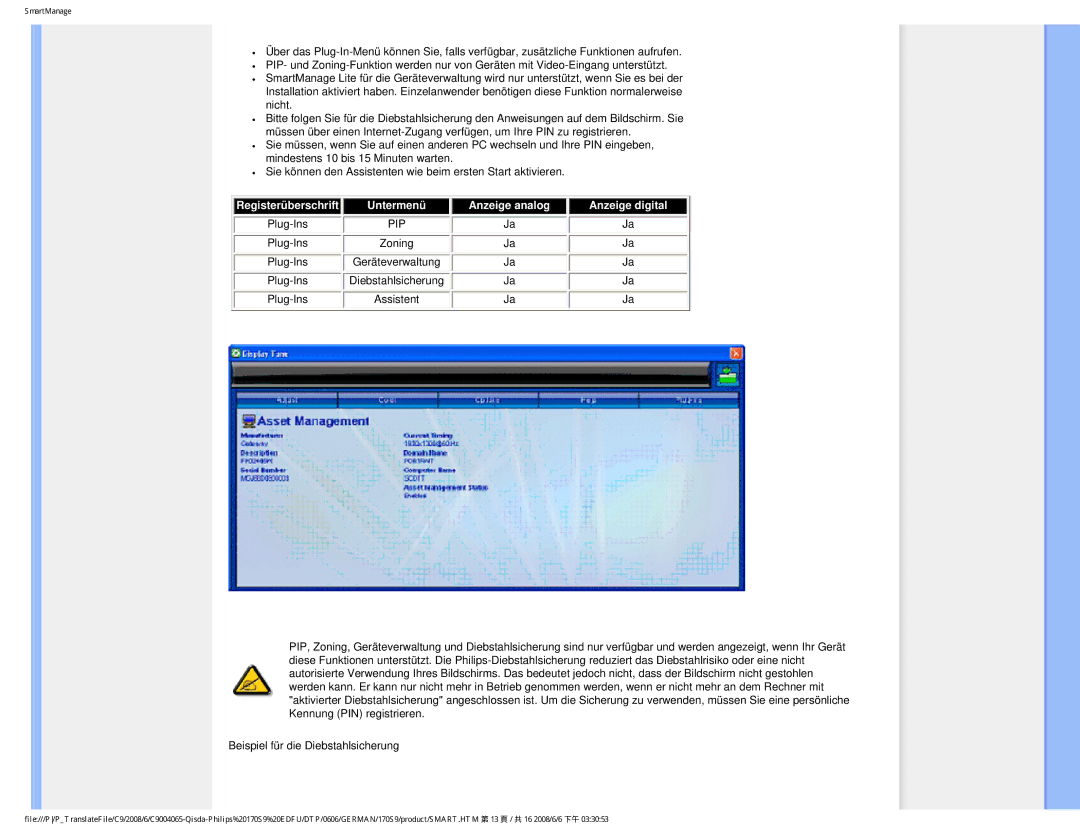 Philips 170S9 user manual Pip 