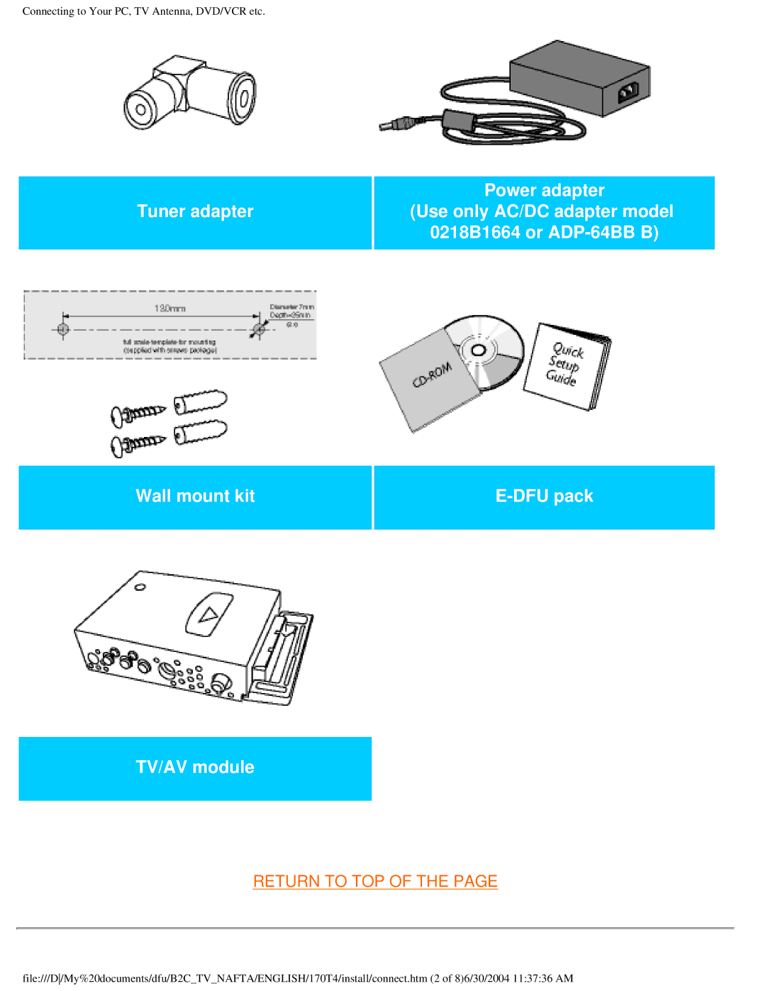 Philips 170T4 manual Return to TOP 