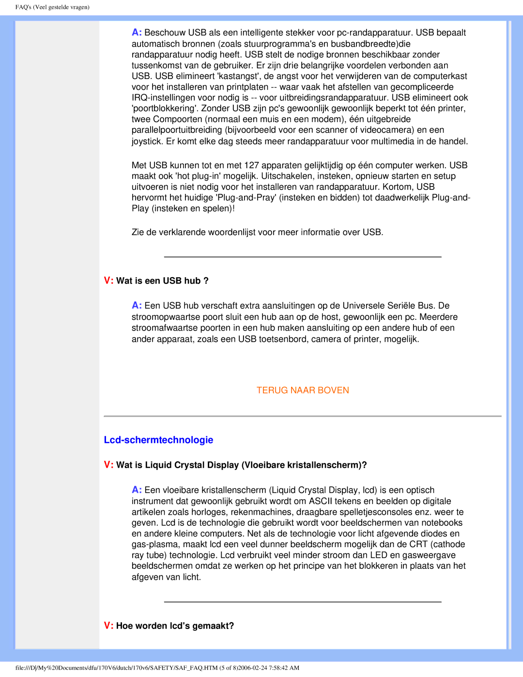 Philips 170V6 Lcd-schermtechnologie, Wat is een USB hub ?, Wat is Liquid Crystal Display Vloeibare kristallenscherm? 