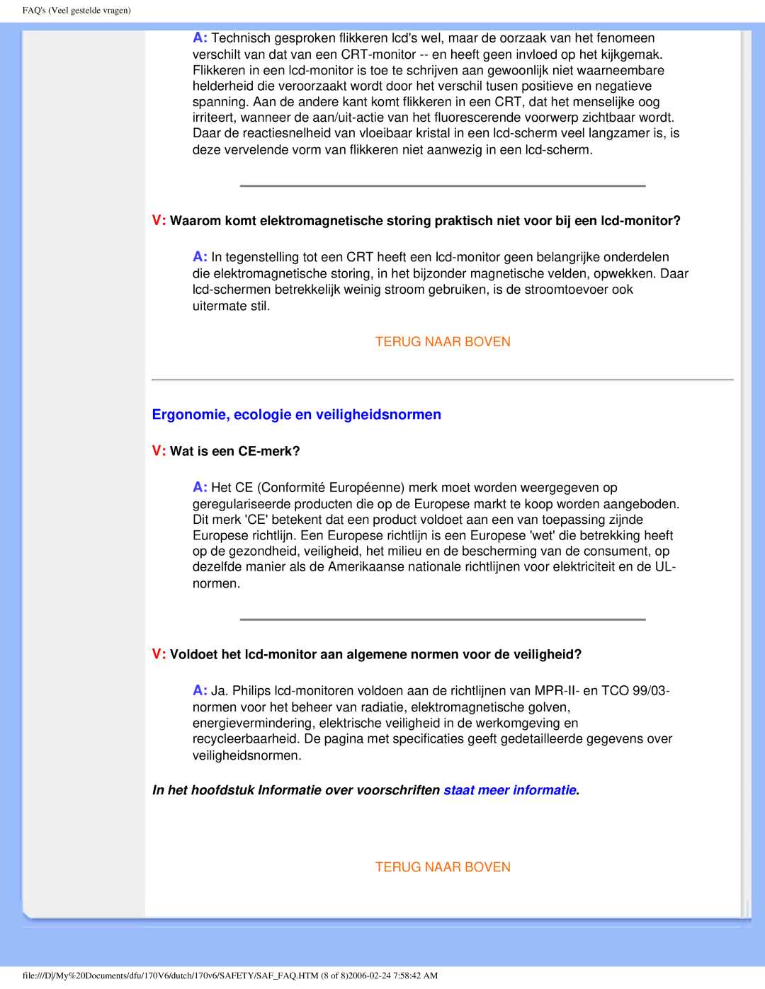 Philips 170V6 user manual Ergonomie, ecologie en veiligheidsnormen, Wat is een CE-merk? 