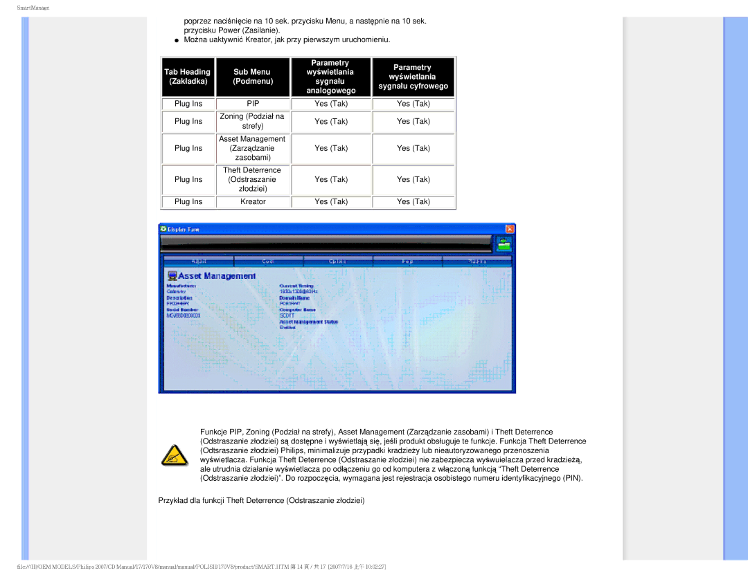 Philips 170v8 user manual Pip 