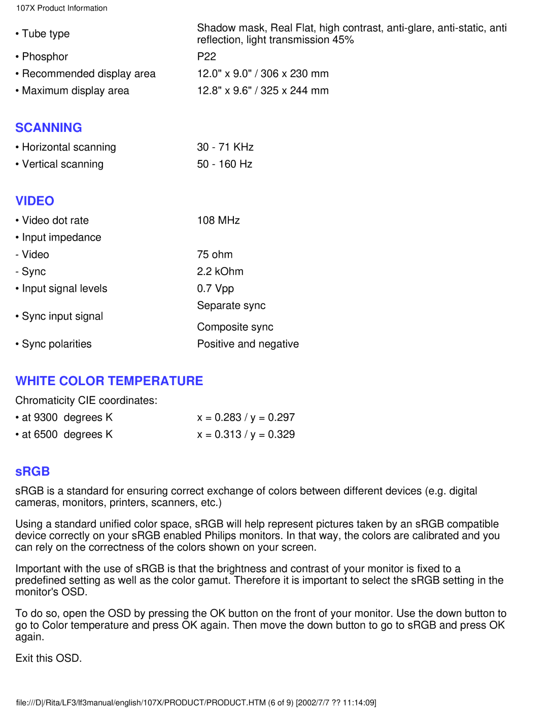 Philips 170X user manual Scanning 