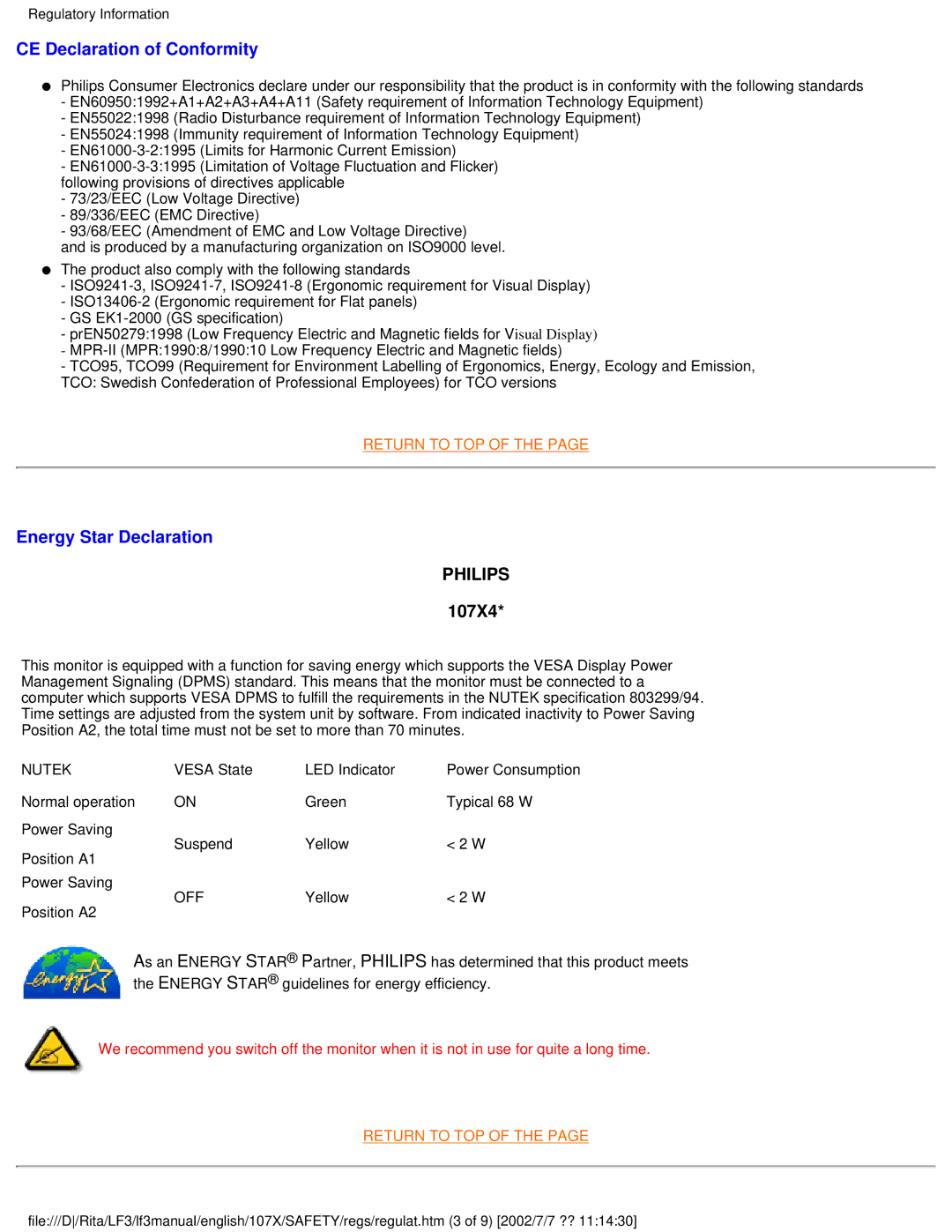 Philips 170X user manual Philips 