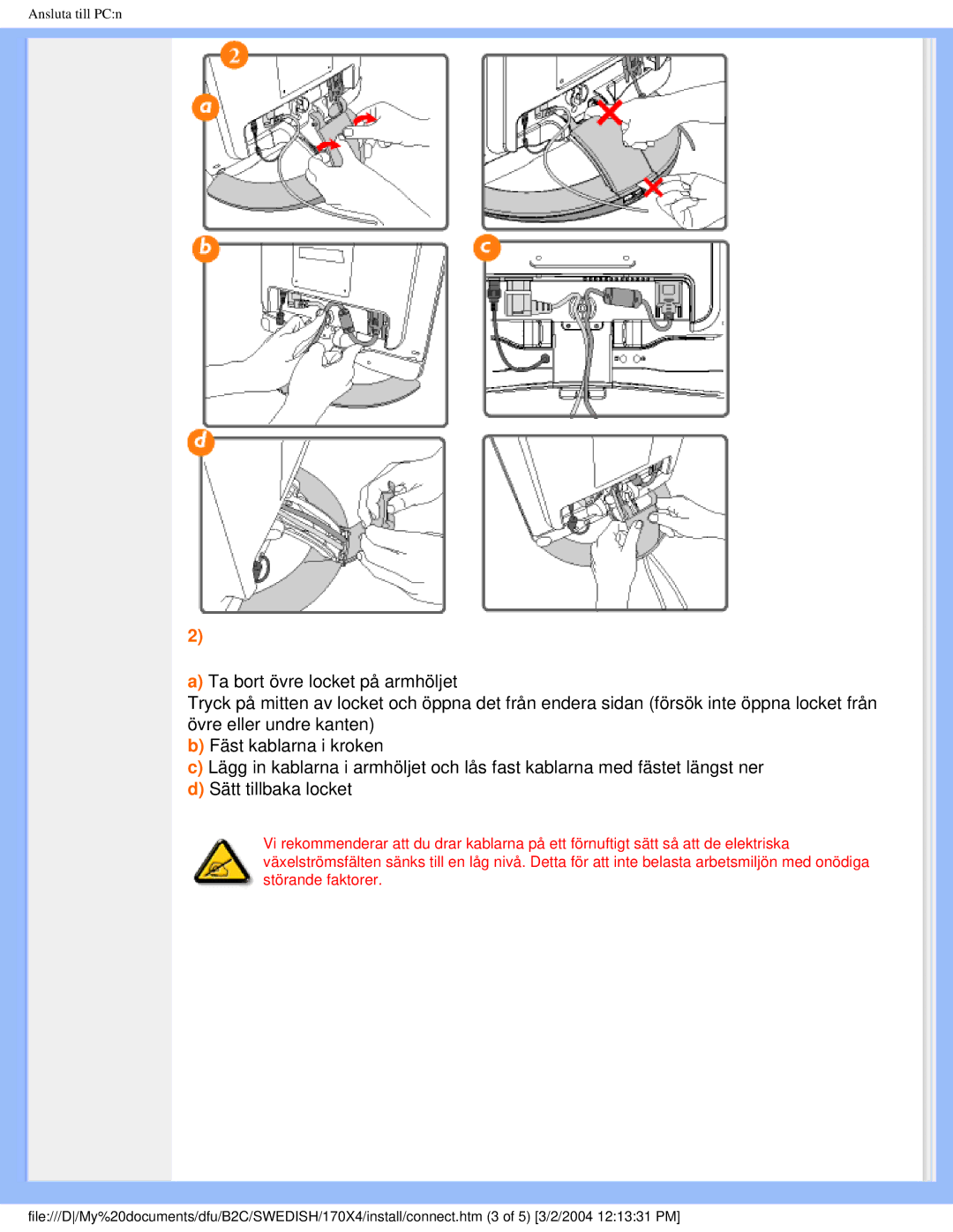 Philips 170X4 user manual Ansluta till PCn 