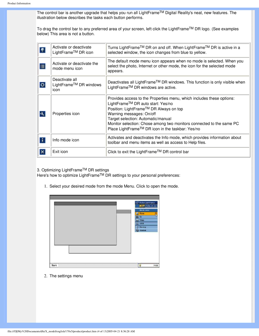 Philips 170x5 user manual Product Information 