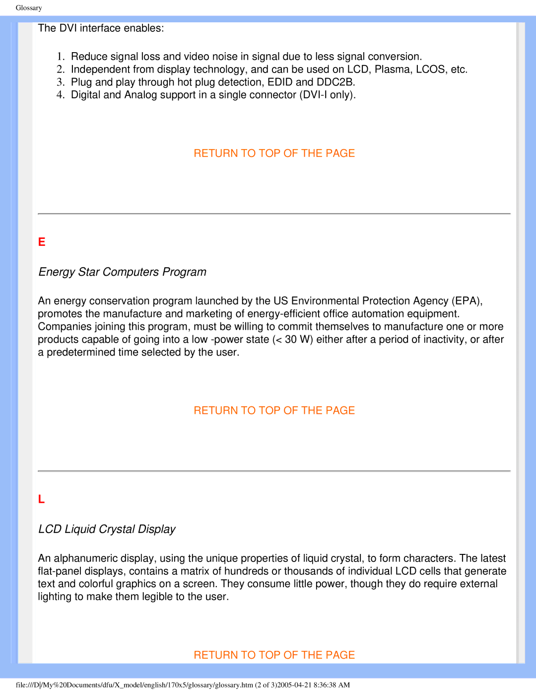 Philips 170x5 user manual Energy Star Computers Program 