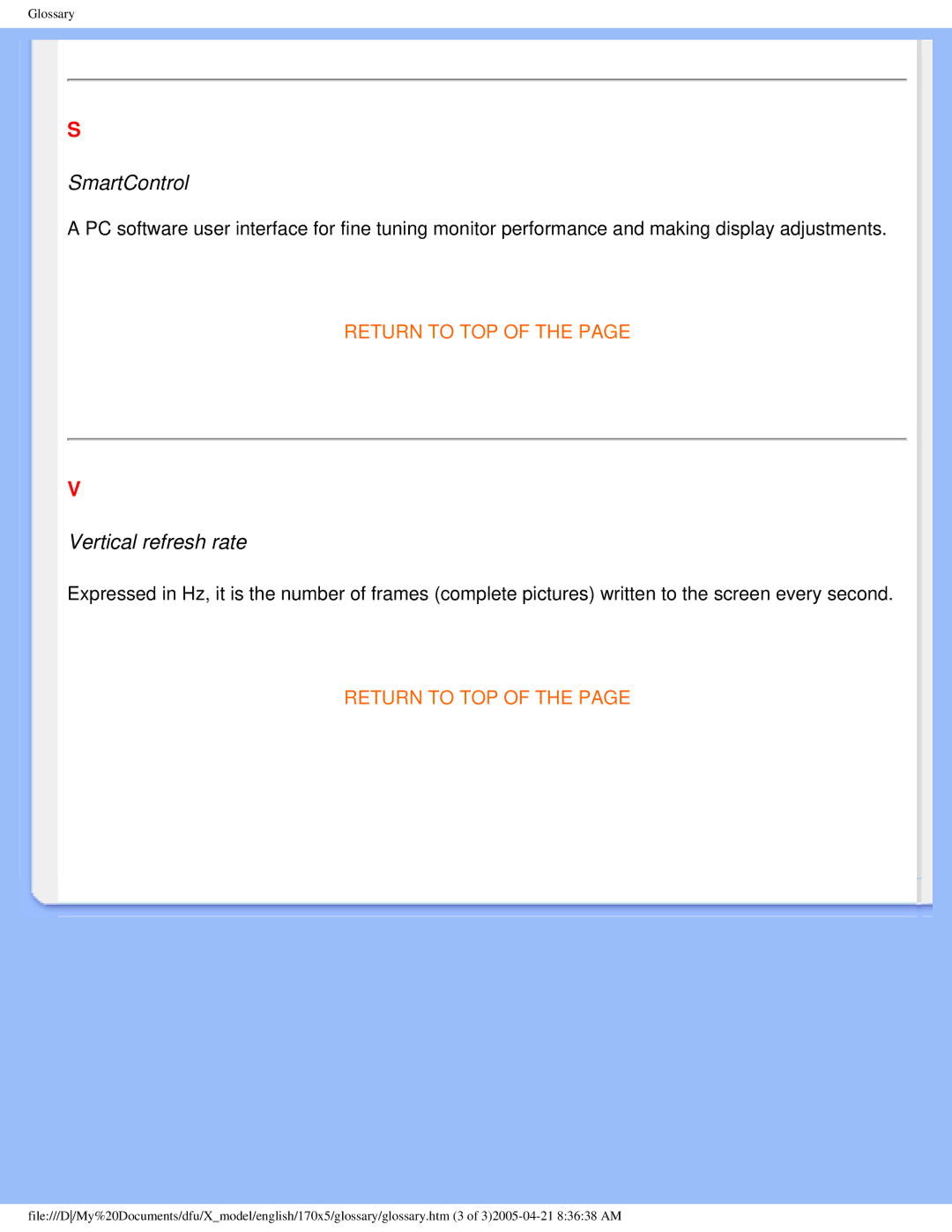 Philips 170x5 user manual SmartControl 