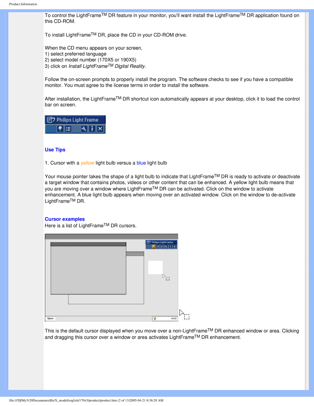 Philips 170x5 user manual Use Tips 