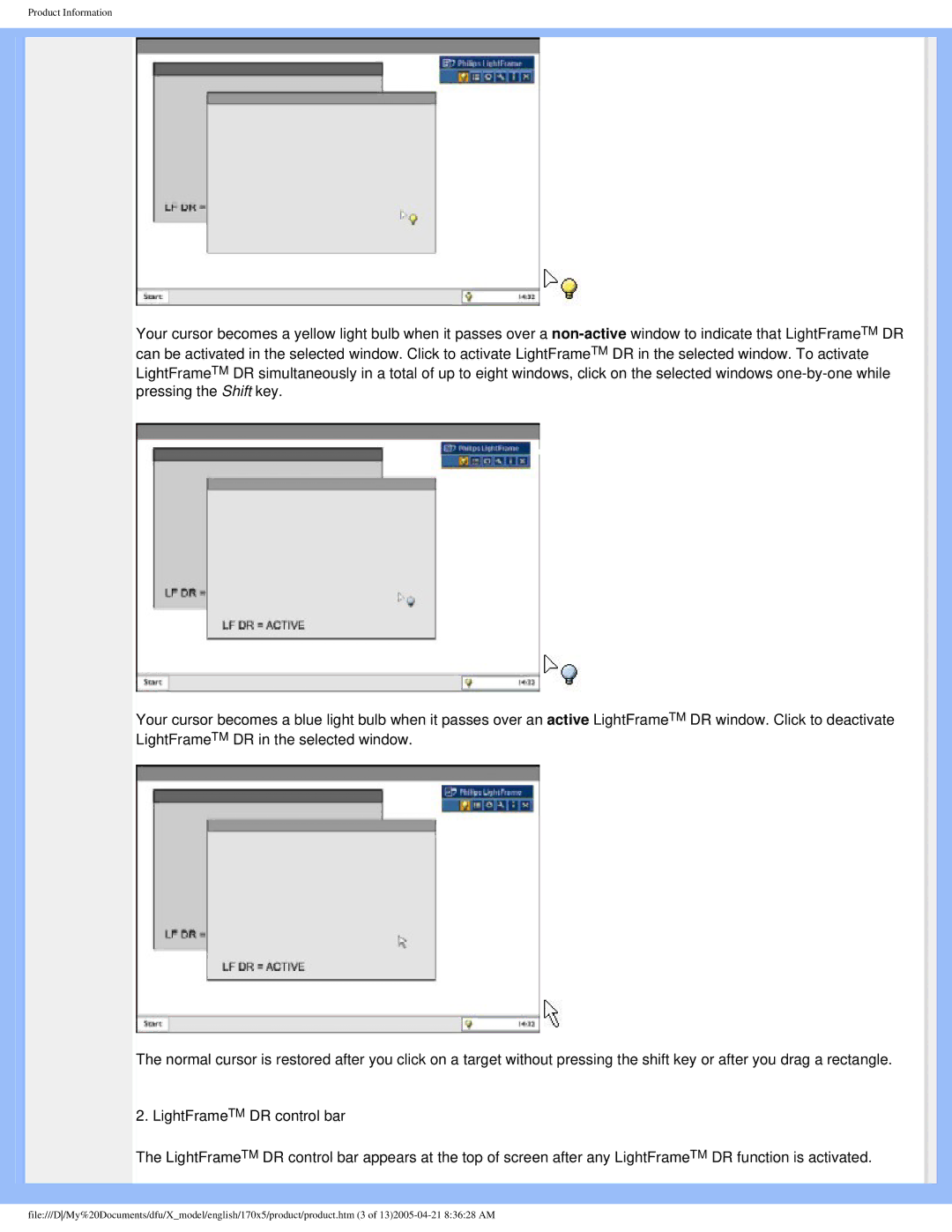 Philips 170x5 user manual Product Information 