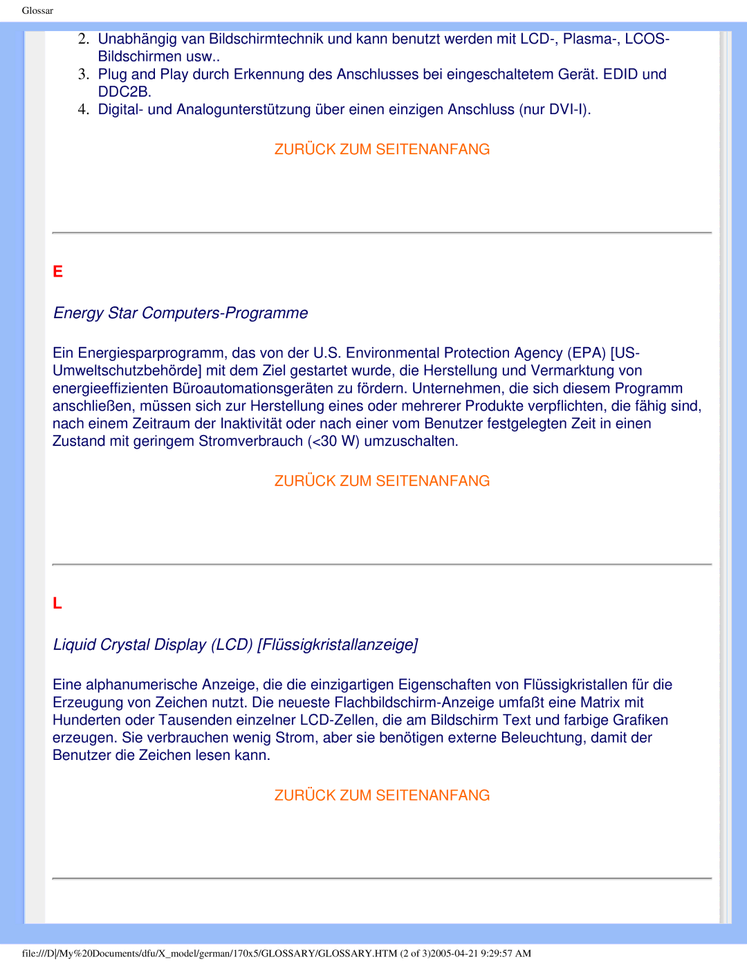 Philips 170X5FB/00, 170X5FB/93 user manual Energy Star Computers-Programme 