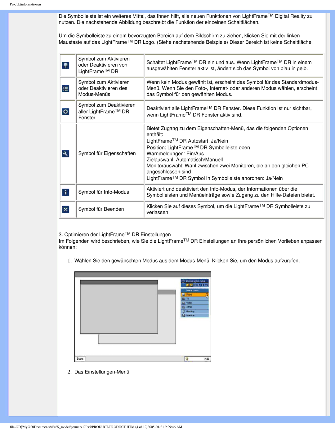 Philips 170X5FB/00, 170X5FB/93 user manual Produktinformationen 