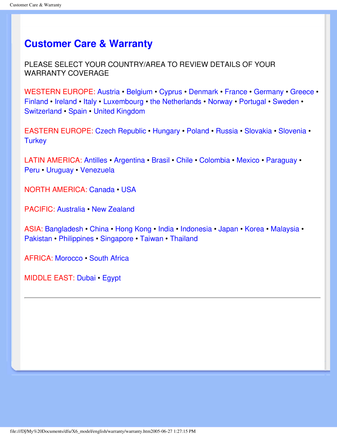 Philips 170X6 user manual Customer Care & Warranty 