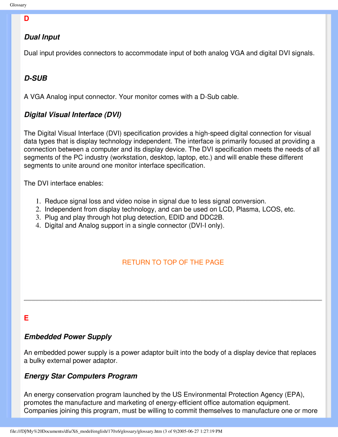 Philips 170X6 user manual Sub 