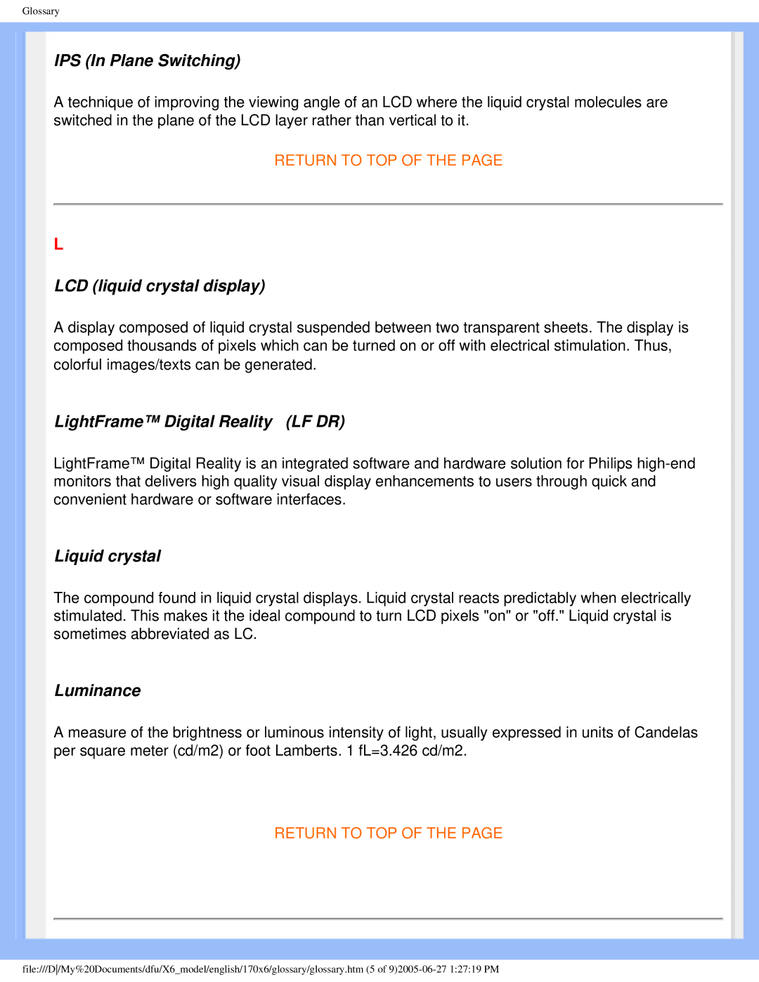 Philips 170X6 user manual IPS In Plane Switching 