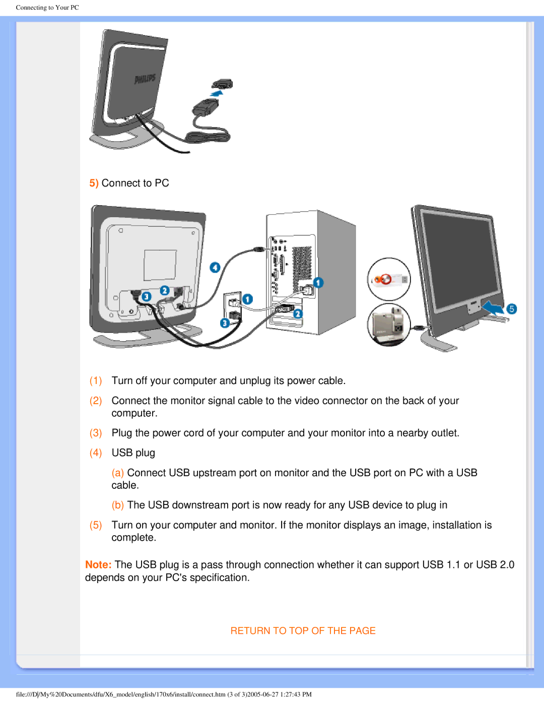 Philips 170X6 user manual Return to TOP 