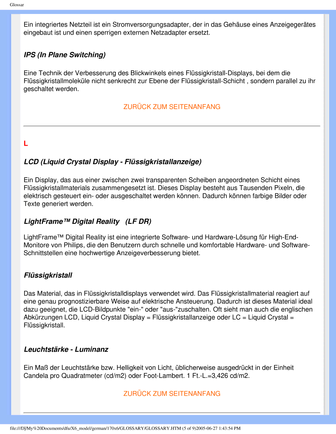 Philips 170X6 user manual IPS In Plane Switching 