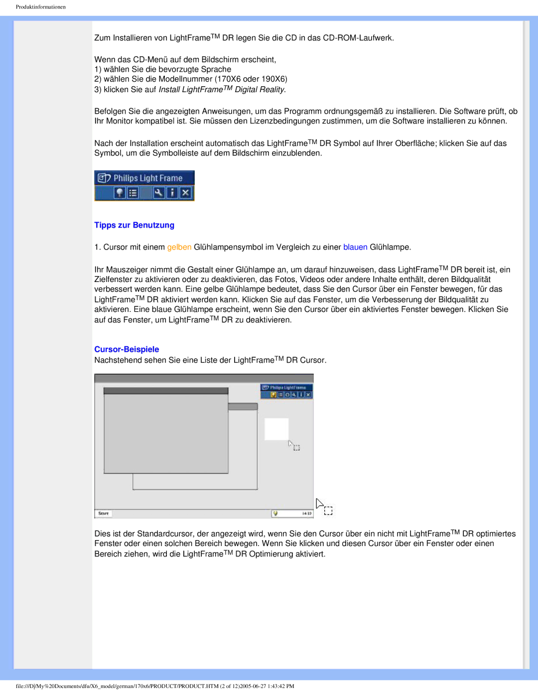 Philips 170X6 user manual Tipps zur Benutzung 