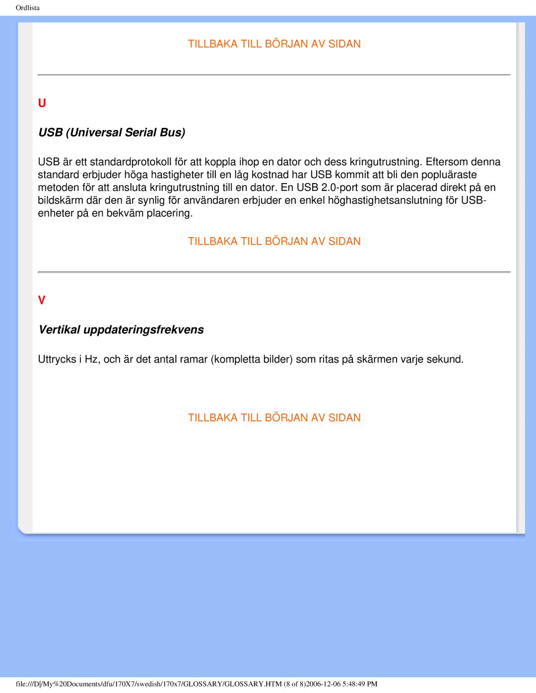 Philips 170x7 user manual USB Universal Serial Bus 