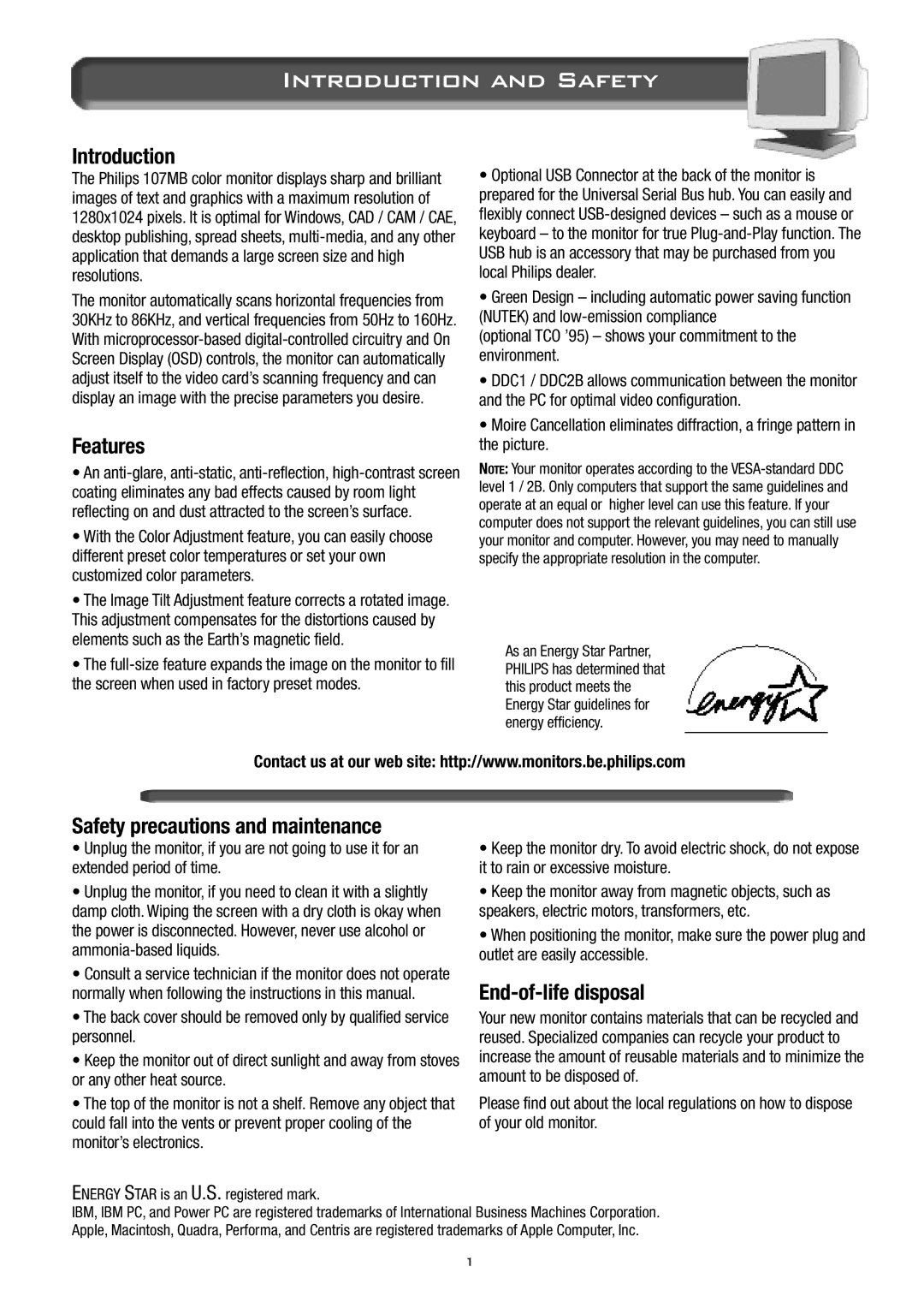 Philips 17B2302Q appendix Introduction and Safety 