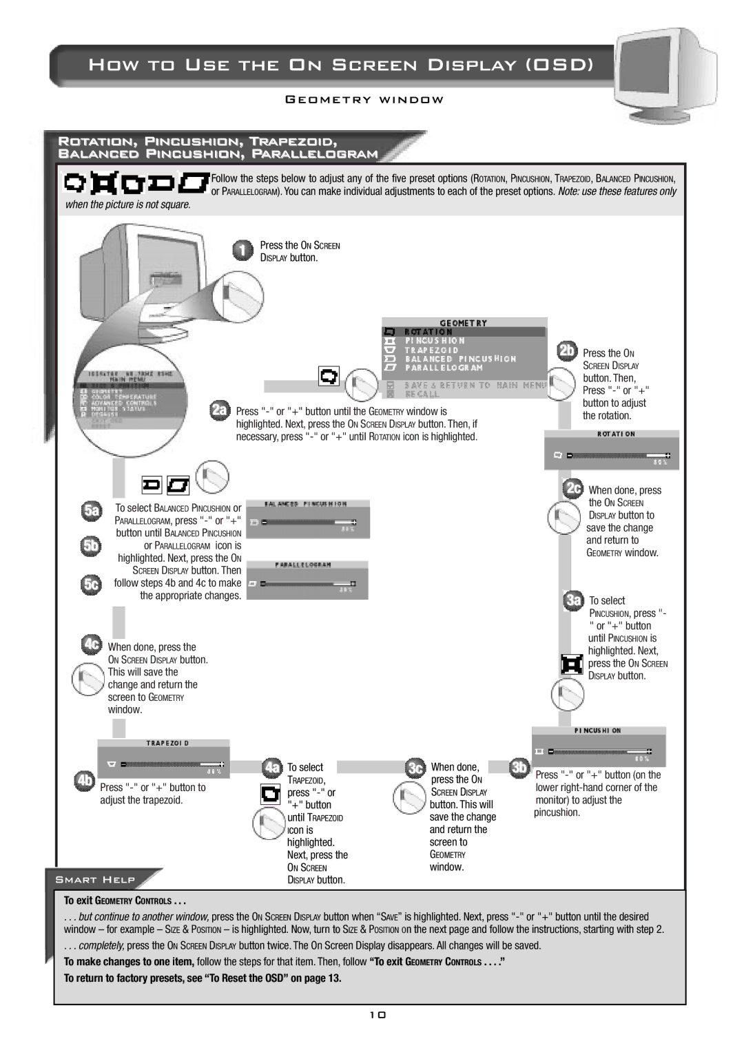 Philips 17B2402H Press the on, Save the change, Return to, To select, Or + button, This will save Display button, Press or 