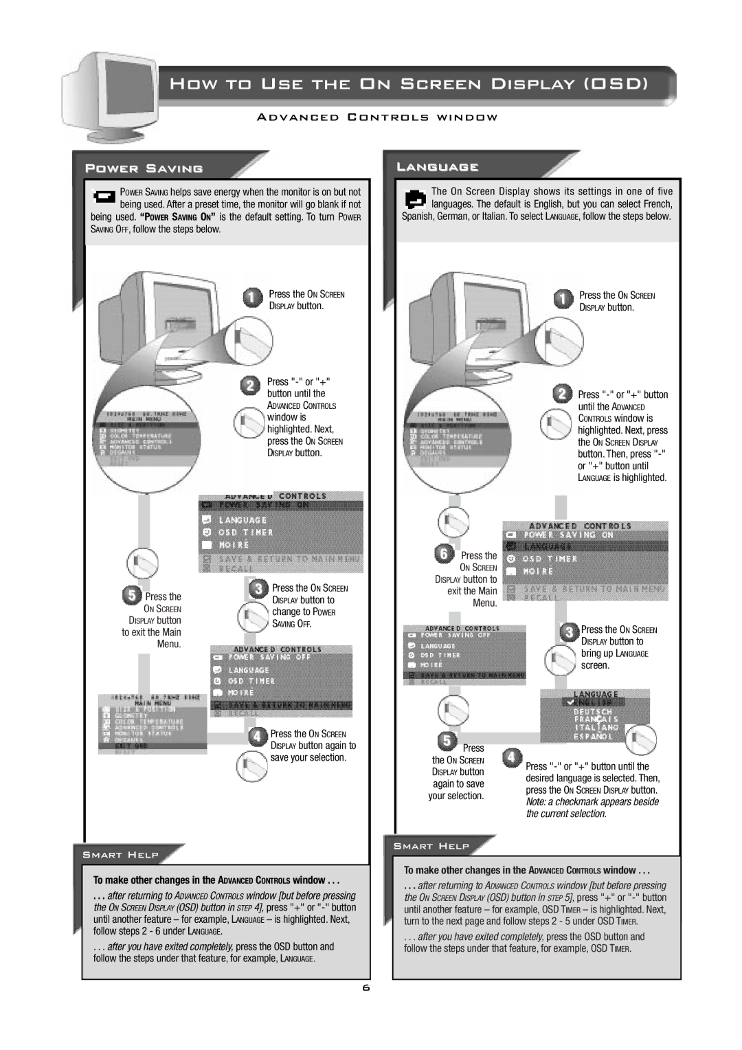 Philips 17B2402H Saving OFF, follow the steps below, Isplay button, Press Press or + button until, Again to save 