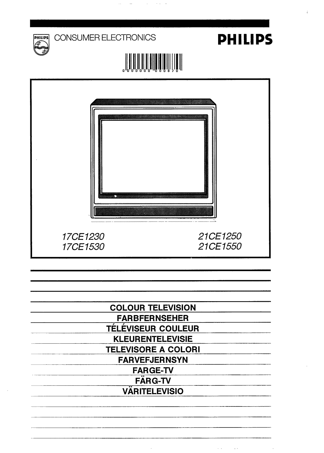 Philips 17CE1530, 17CE1230, 21CE1550, 21CE1250 manual 