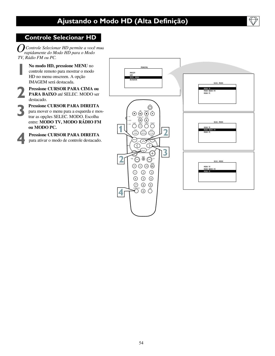 Philips 17PF9945, 23PF9945, 15PF9936 manual Modo TV 