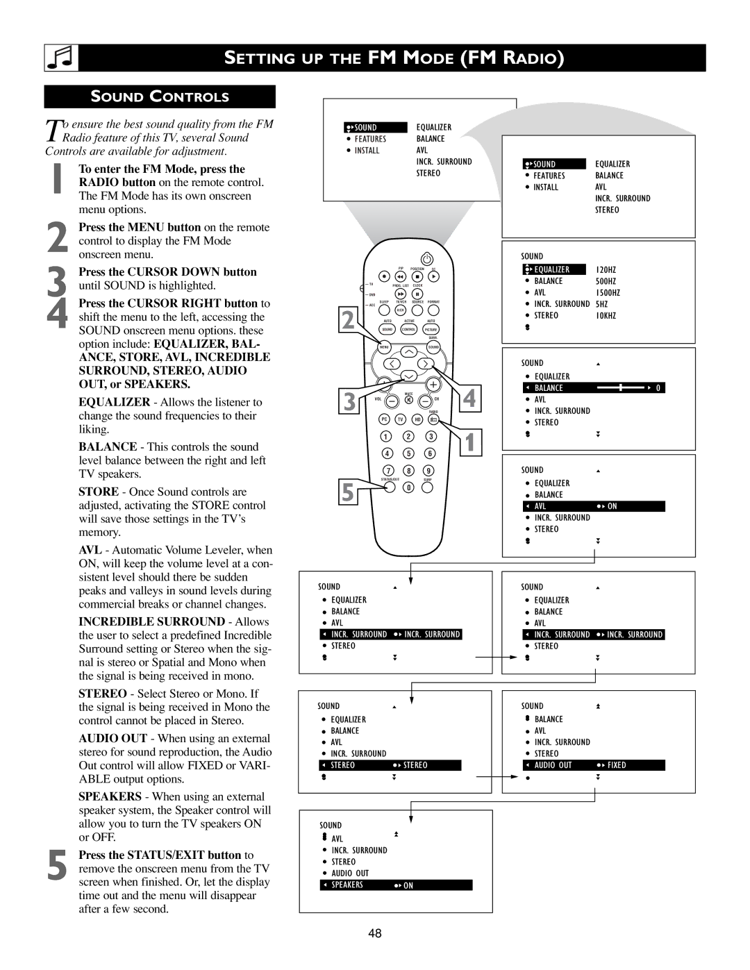 Philips 17PF9945/58 warranty Sound Controls 