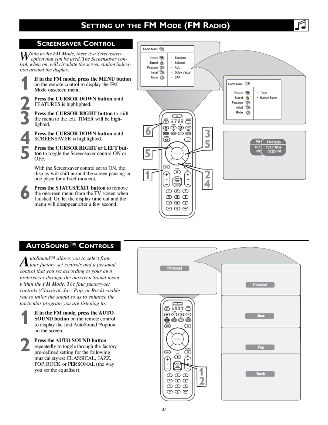 Philips 17PF9946/37 user manual Screensaver Control, Autosound Controls 