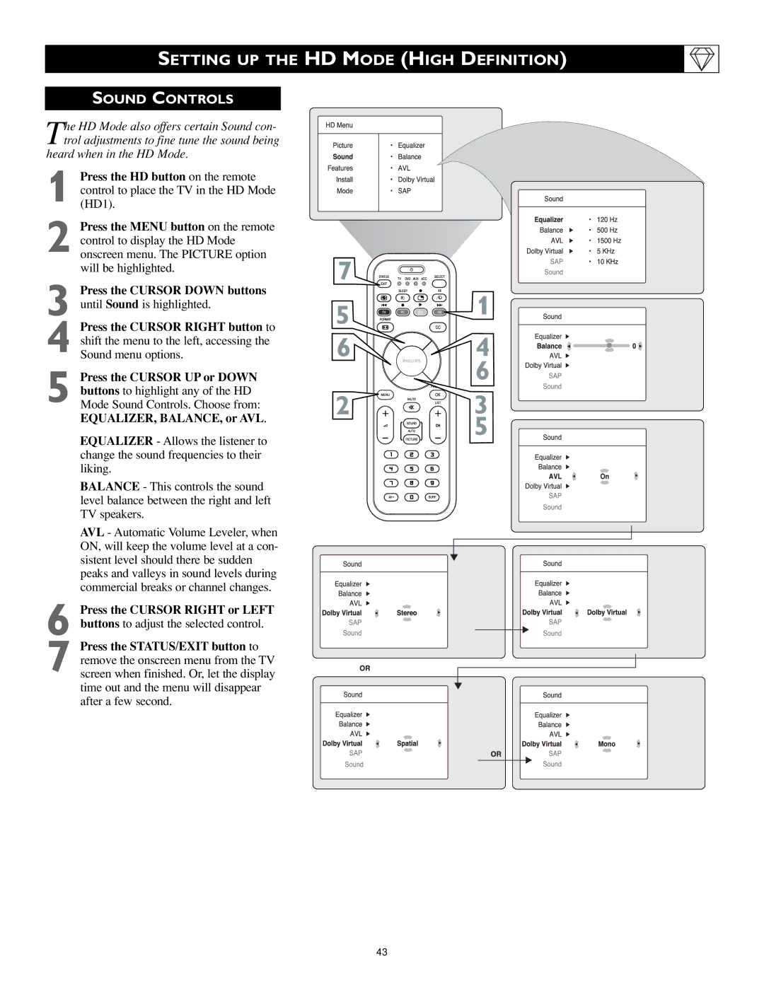 Philips 17PF9946/37 user manual Sound Controls 