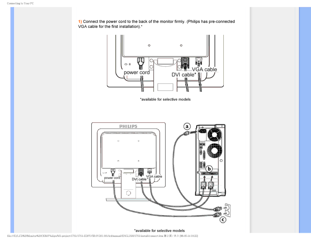 Philips 17S1SB/00 user manual Available for selective models 