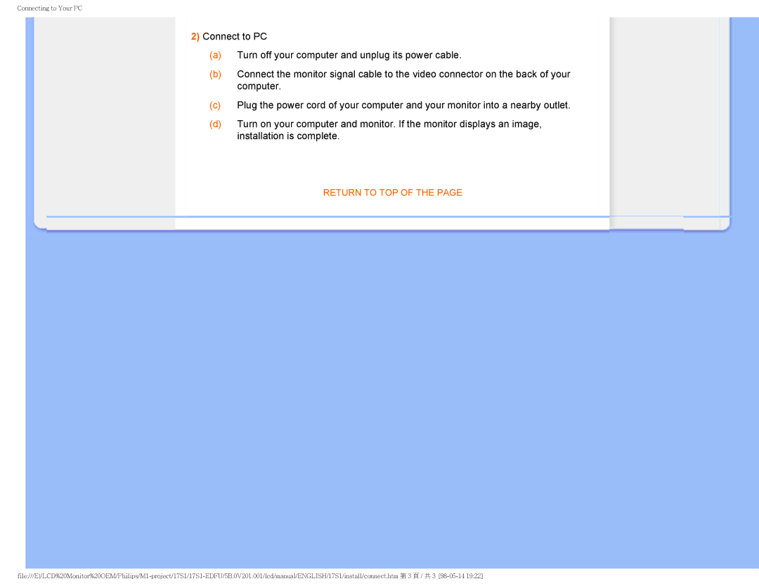 Philips 17S1SB/00 user manual Return to TOP 