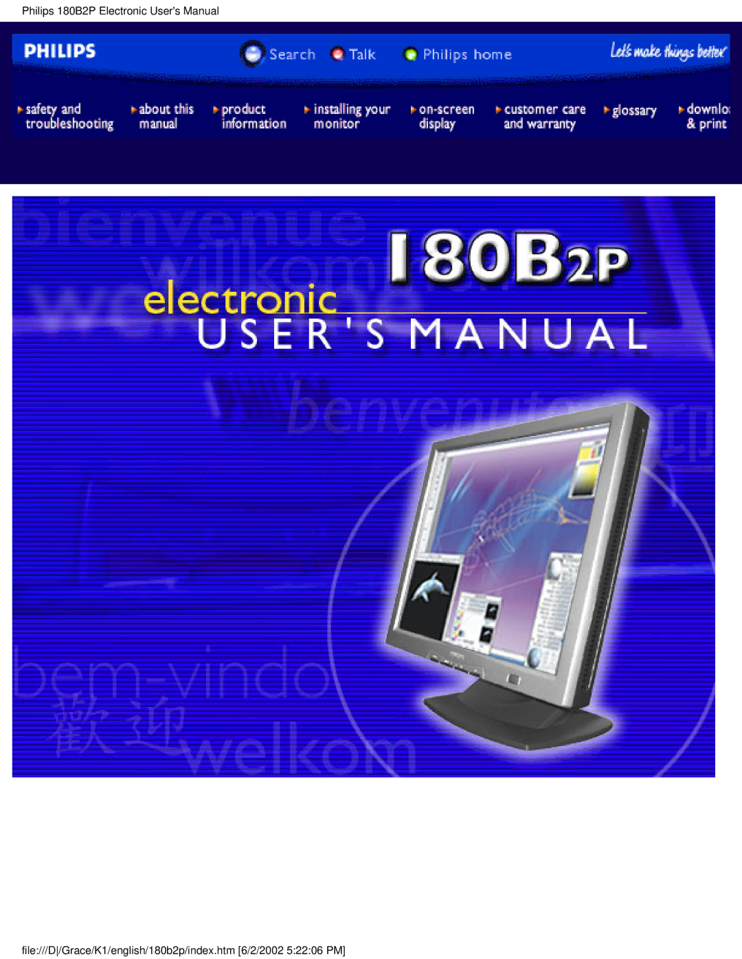 Philips 180B2P user manual File///D/Grace/K1/english/180b2p/index.htm 6/2/2002 52206 PM 