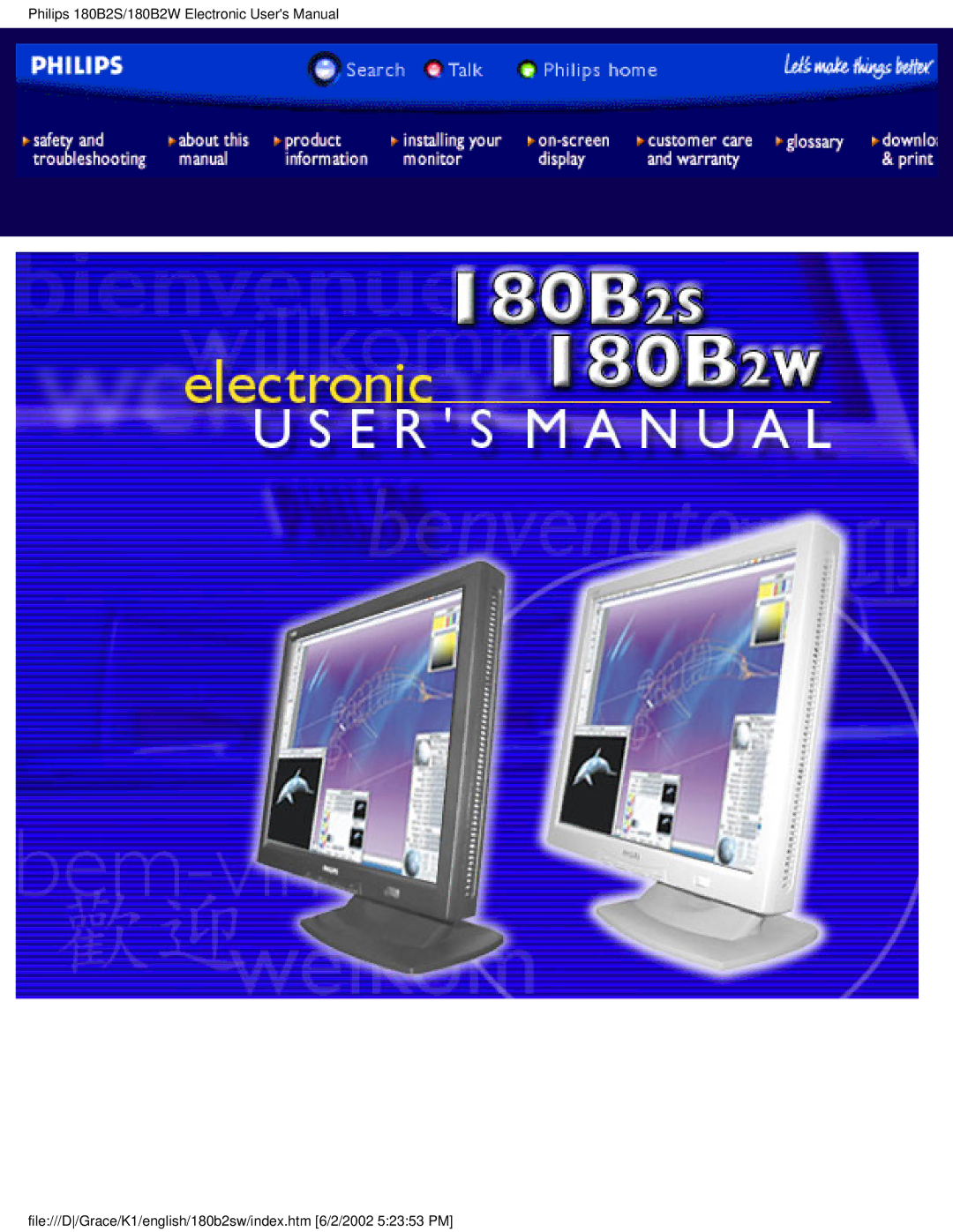 Philips 180B2S user manual 