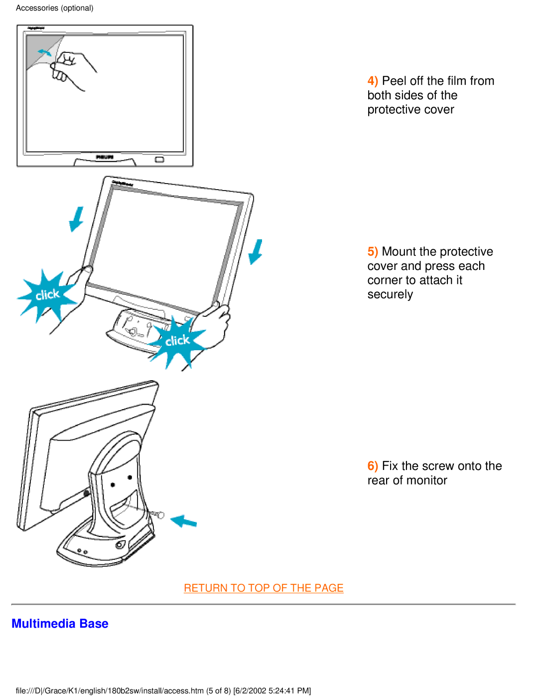 Philips 180B2S user manual Multimedia Base 