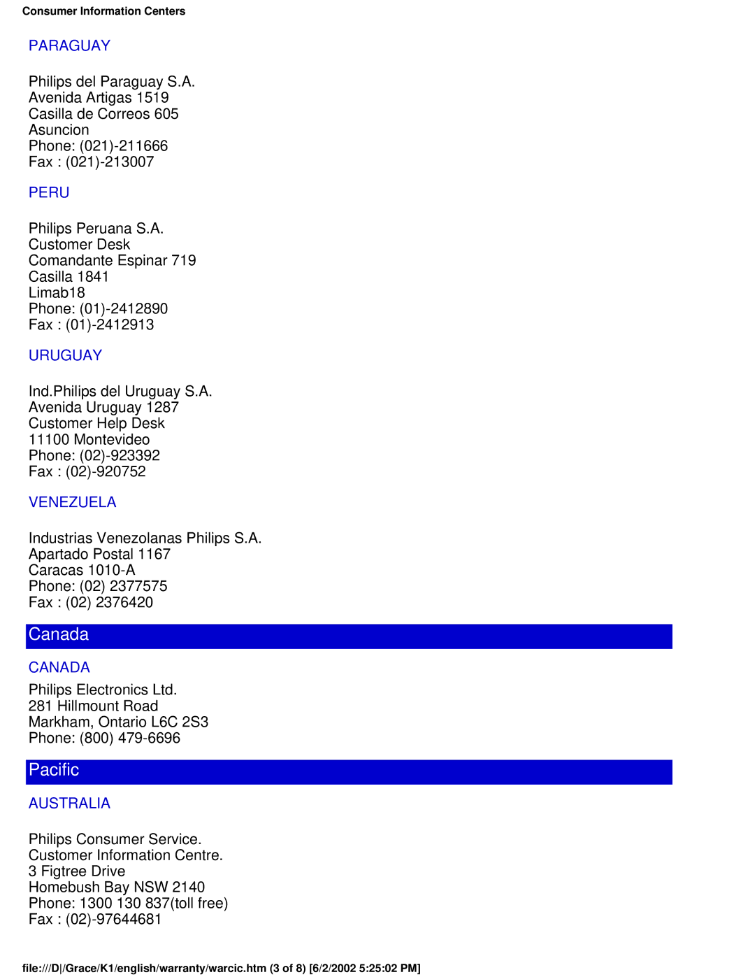 Philips 180B2S user manual Canada 